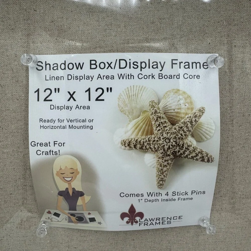 12x12 Shadow Box Display Frame With Cork Board Core By Lawrence Frames